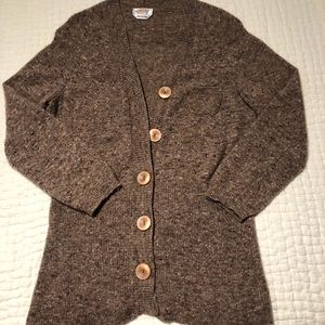 Talbots textured knit brown long cardigan